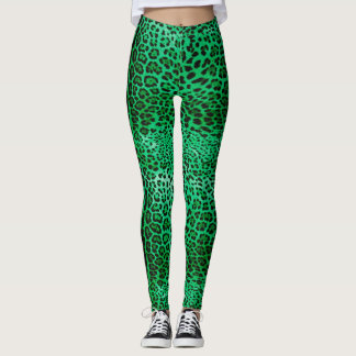 Leggings Impresión de leopardo verde