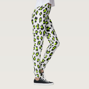 Leggings Impresión de leopardo verde neón estilo años 80