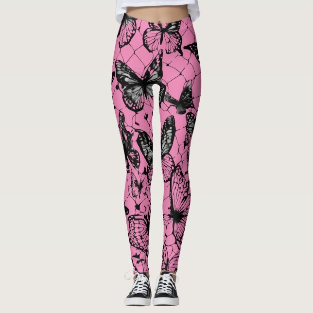 Leggings Impresión de mariposa en todas las cintas (Anverso)