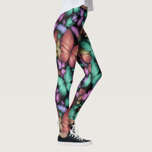 Leggings Impresión de mariposas coloridas