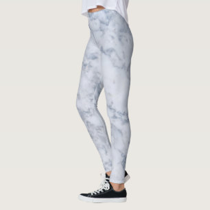 Leggings Impresión de mármol blanco y gris