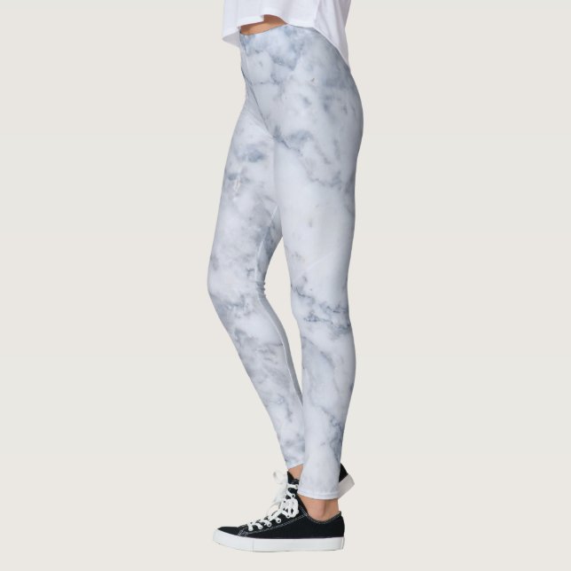 Leggings Impresión de mármol blanco y gris (Izquierda)