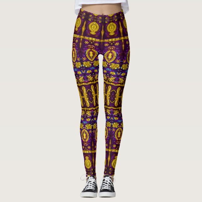 Leggings Impresión de mosaico de patrón de diseño de diseño (Anverso)