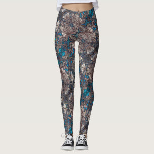 Leggings Impresión de motivos florales barrocos ornados