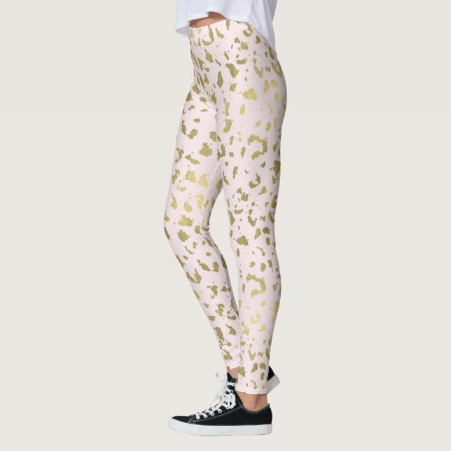 Leggings Impresión de oro de Rubor rosa (Izquierda)