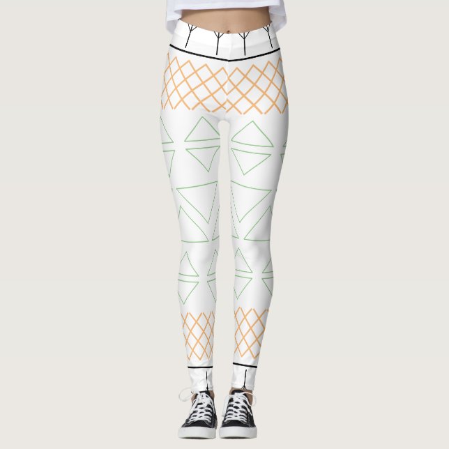 Leggings Impresión de patrón geométrico chic (Anverso)
