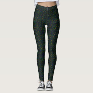 Leggings Impresión de pavo real oscuro