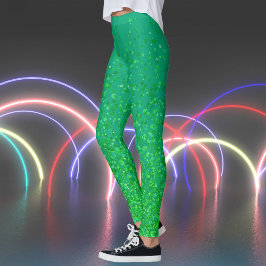 Leggings Impresión de pecas y azules verdes