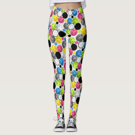 Leggings Impresión de Pickleball con las bolas fucsias
