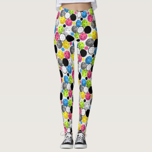 Leggings Impresión de Pickleball con las bolas fucsias