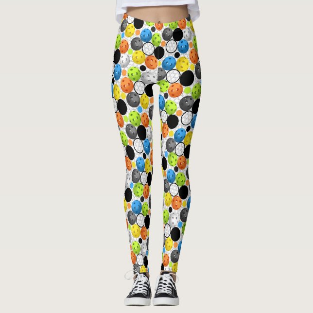 Leggings Impresión de Pickleball, multicolor (Anverso)