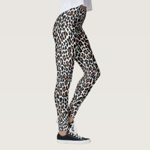 Leggings Impresión de piel de leopardo blanco