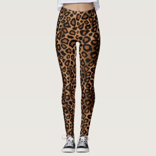 Leggings Impresión de piel de leopardo marrón
