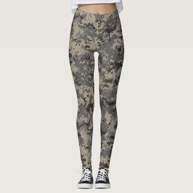 Leggings Impresión de píxel del ejército militar de camufla (Anverso)