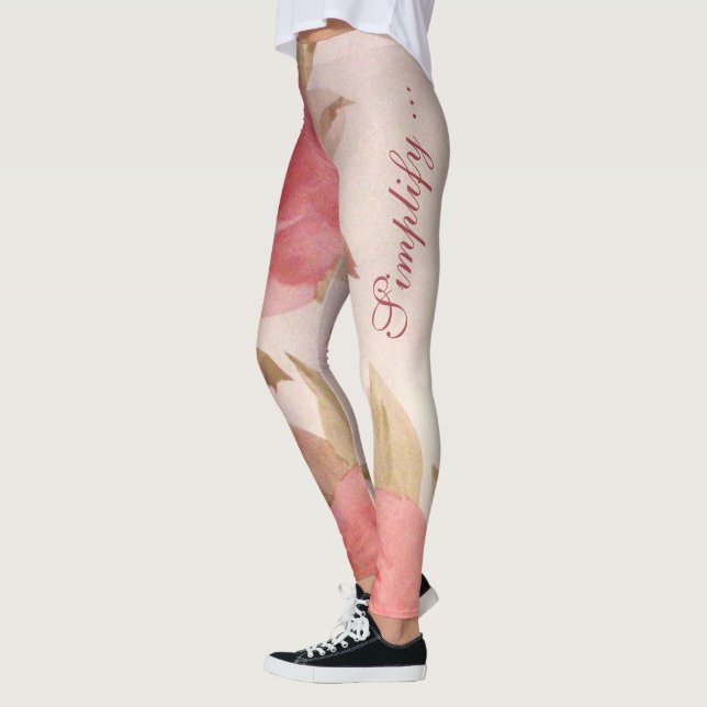 Leggings Impresión de Rosa con polvo rosa (Izquierda)