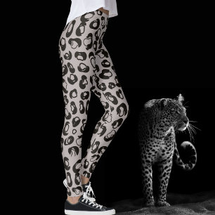 Leggings Impresión de Safari de Leopardo Gris