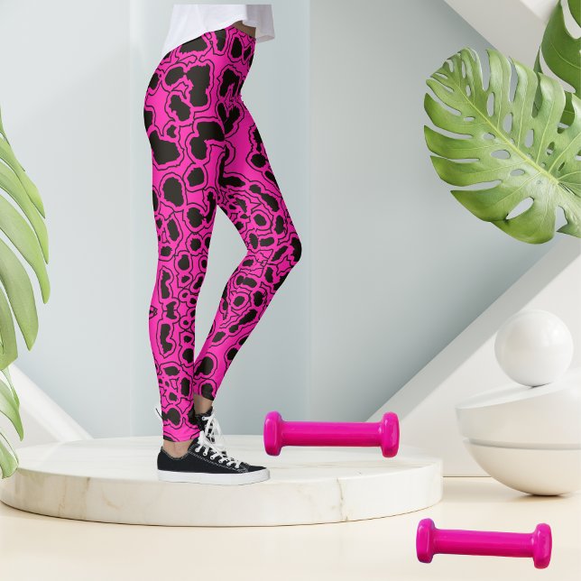 Leggings Impresión de Safari de Leopardo Rosado Caliente (Subido por el creador)