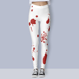 Leggings Impresión de sangre de mano sangrienta Splatter di