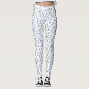 Leggings Impresión de sello azul NOBCChE