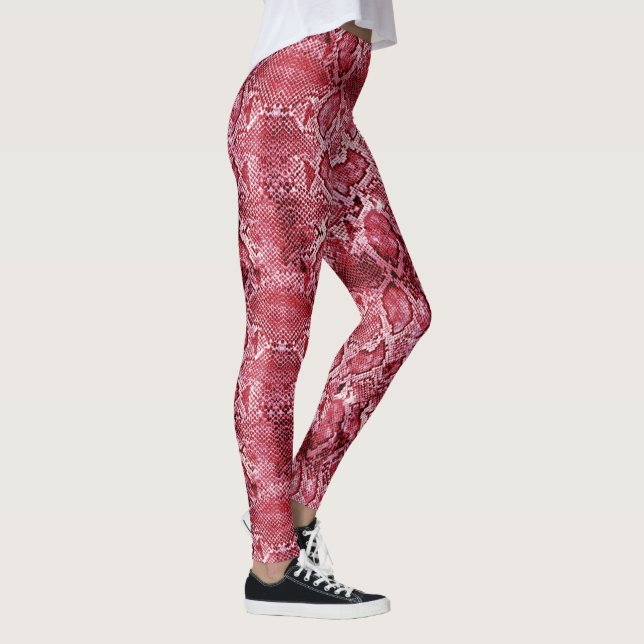 Leggings Impresión de serpiente rosa caliente (Derecha)