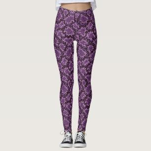 Leggings Impresión de serpientes moradas