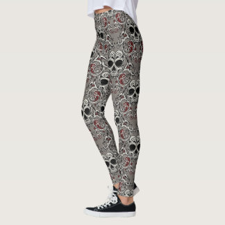 Leggings Impresión de Skull Motif Halloween