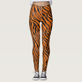 Leggings Impresión de tigre de acuarela