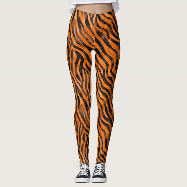 Leggings Impresión de tigre de acuarela (Anverso)