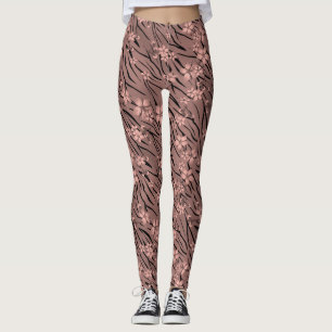 Leggings Impresión de tigre floral