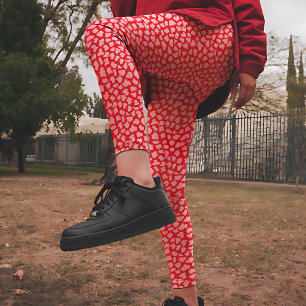 Leggings Impresión de tigre rosa y rojo