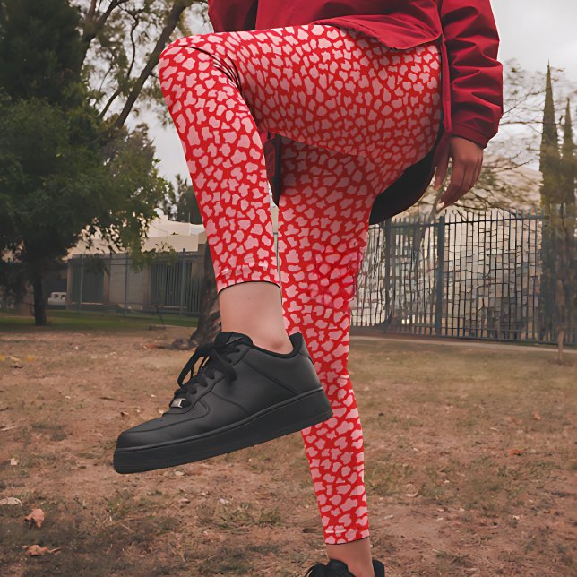 Leggings Impresión de tigre rosa y rojo (Subido por el creador)