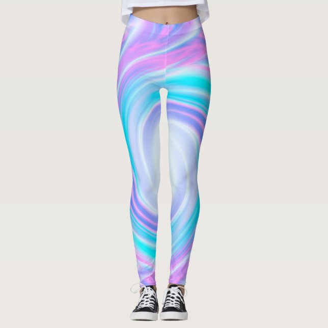 Leggings Impresión de tonos áridos líquido y púrpura pastel (Anverso)