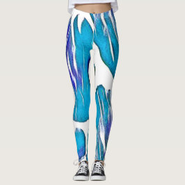 Leggings Impresión de un animal de jirafa azul