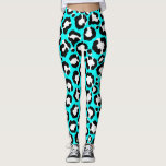 Leggings Impresión de un animal de leopardo azul cian moder<br><div class="desc">Artsy, moderno, de moda, y dibujado a mano con un patrón de impresión de animales leopardo dibujado a mano negra y femenina sobre un fondo azul ciano. ***NOTA DE DISEÑO IMPORTANTE: Para cualquier solicitud de diseño personalizado, como solicitudes de productos coincidentes, cambios de color, cambios de posición o cualquier otra...</div>