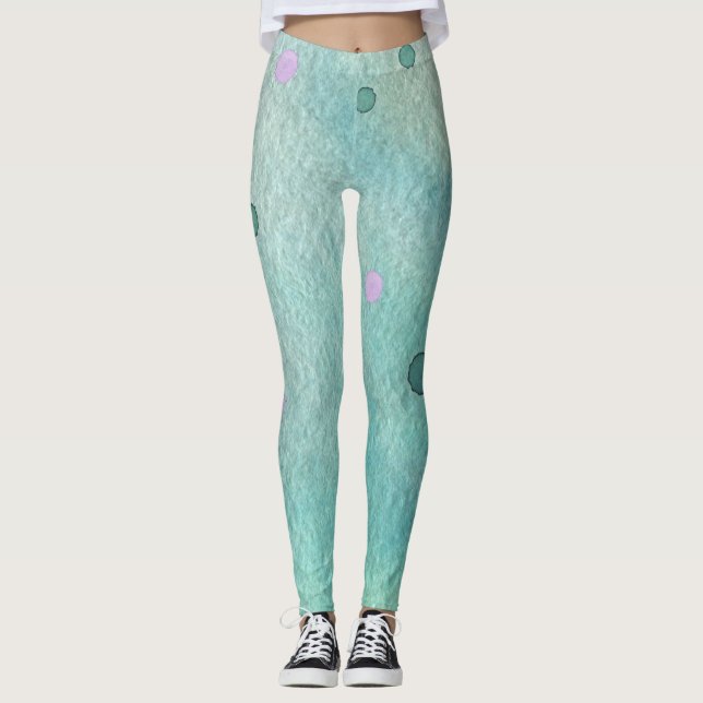 Leggings Impresión de una bandeja de pintura púrpura clara  (Anverso)