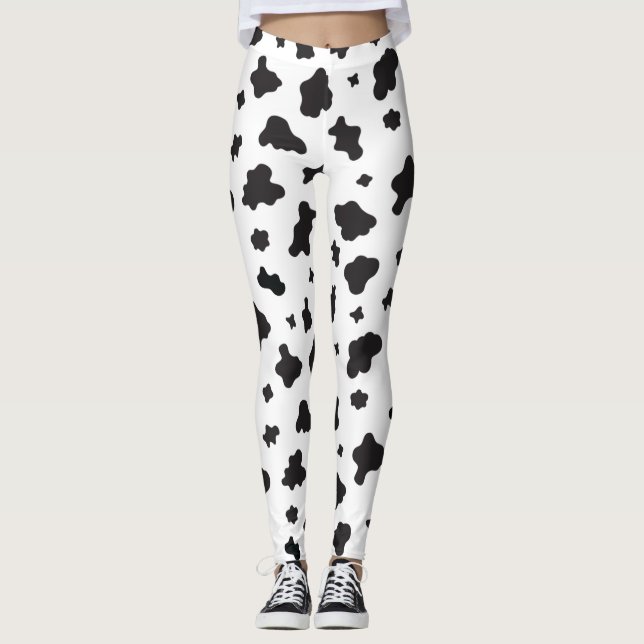 Leggings Impresión de vaca en blanco y negro (Anverso)