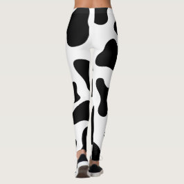 Leggings Impresión de vaca en blanco y negro