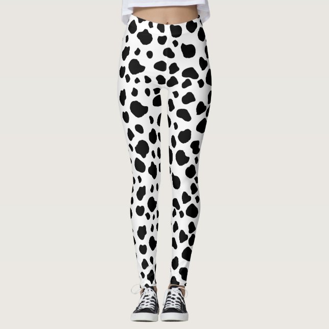 Leggings Impresión de vaca, Patrón De Vaca, Cuadros De Vaca (Anverso)