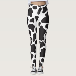 Leggings Impresión de vaca simple