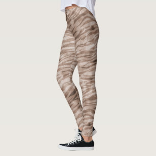 Leggings Impresión de zebra marrón