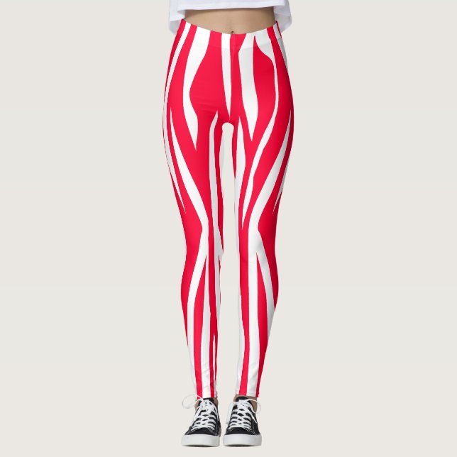 Leggings Impresión de zebra roja (Anverso)