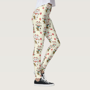 Leggings Impresión del gato Lucky Maneki Neko