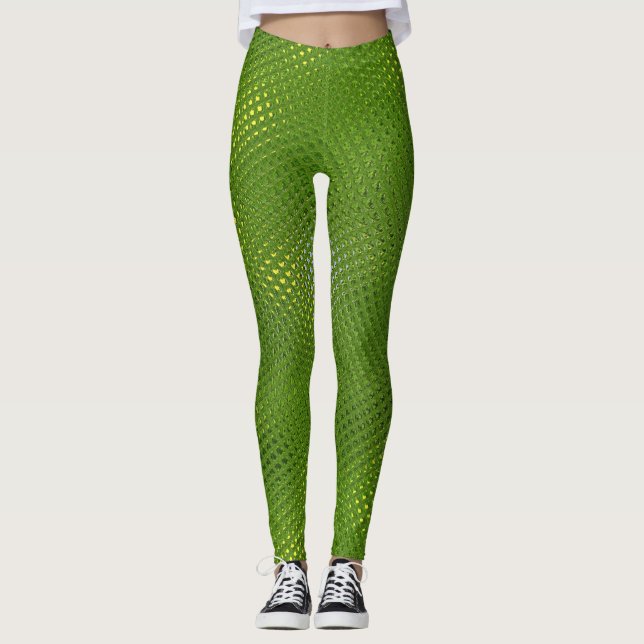 Leggings Impresión del lagarto verde (Anverso)
