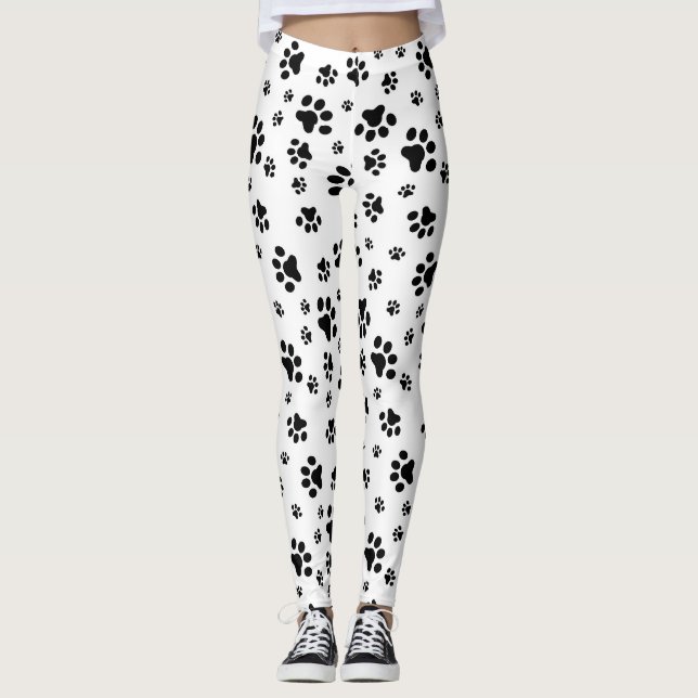 Leggings Impresión del modelo de las patas del perro (Anverso)