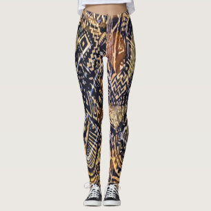 Leggings Impresión del paño del fango de Dogon