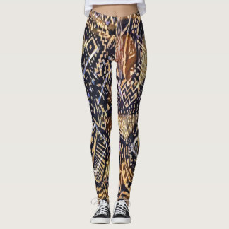 Leggings Impresión del paño del fango de Dogon