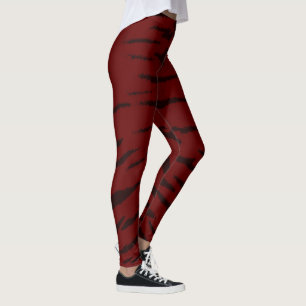 Leggings Impresión digital del tigre rojo