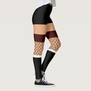 Leggings Impresión divertida, dama de abasto, chica de escu