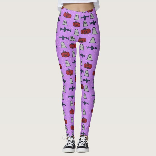 Leggings Impresión divertida Purple Halloween (Anverso)