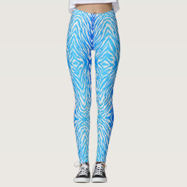 Leggings Impresión en animales de las bandas de tigre azul